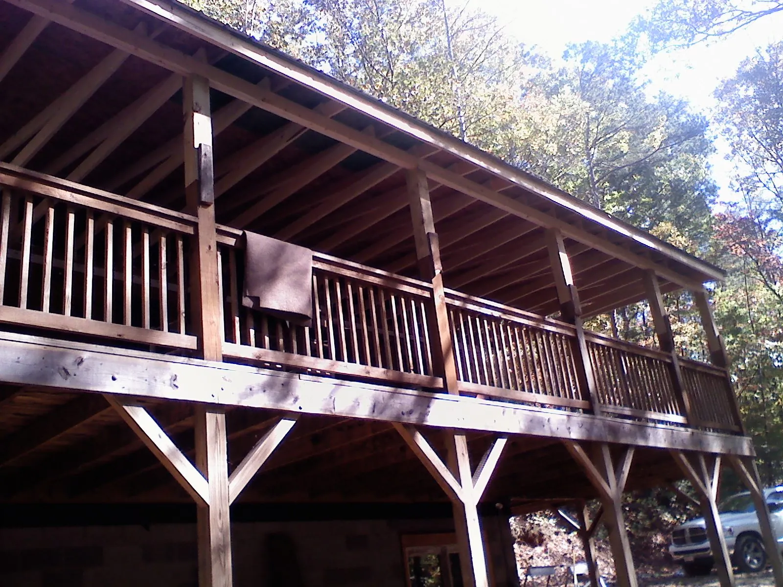Timber framing under a new elevated porch and deck — Roof Leak Repair in Conner by Roofing Brothers